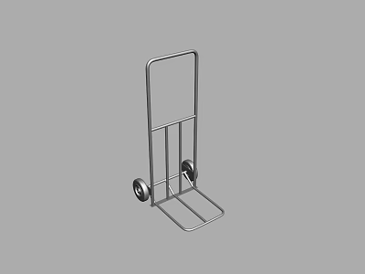Metal Hand Truck With Two Wheels Simple Design For Transporting Goods 3d model