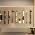 Modern Wall Lamps With Various Sleek Designs On Display Shelf 3d model