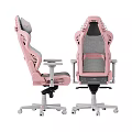 Pink Ergonomic Gaming Chair With Mesh Back Adjustable Armrests And Swivel Base