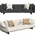 Modern three-seat sofa multiplayer sofa 3d model