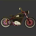 Vintage Black Motorcycle With Classic Design Black Leather Seat Silver Engine And White Rim Wheels
