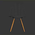 Modern Wire Mesh Armchair With Orange Legs Contemporary Stylish Design For Living Room