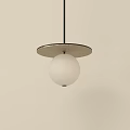 Modern Minimalist Pendant Light With Circular Base And White Spherical Shade 3d model