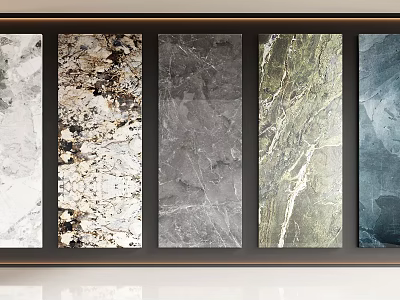 Stylish Wall Panels With Various Textures And Multiple Colors Displayed In Frame 3d model