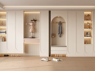 French Shoe Cabinet Cream Shoe Cabinet 3d model