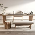 New Chinese Tea Table and Chair 3d model
