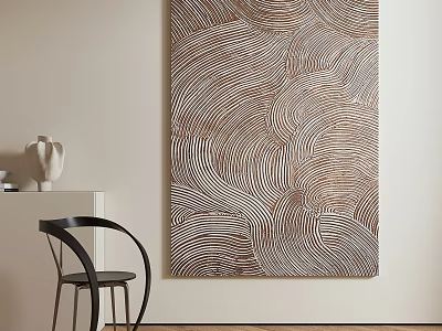 Modern Abstract Painting Line Decorative Painting Abstract Hanging Painting 3d model