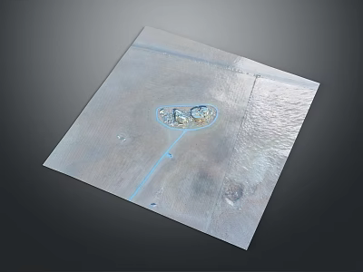 Wood Stone Slab With Natural Texture And Central Island Pattern Surface Design 3d model