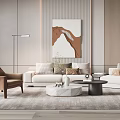 Modern sofa coffee table combination 3d model