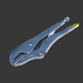 Professional Hardware Tool Locking Pliers With Silver Metal Body And Yellow Handle 3d model
