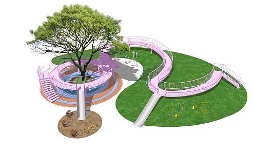 Modern amusement equipment children'slide 3d model