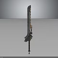 Ancient Decorative Sword With Metallic Blade Ornate Hilt And Wooden Handle Design
