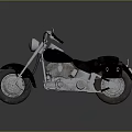 Classic Vintage Motorcycle Featuring Black Dual Seat Chrome Engine Parts And Round Headlight