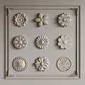 Decorative Floral Embossed Patterns Framed Wall Art With Various Flower Designs 3d model