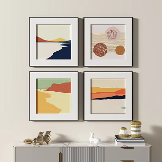 Modern abstract painting simple decorative painting 3d model