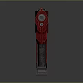 Red Militech Sci Fi Weapon Design With Futuristic Features And Grip 3d model
