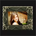 Elegant Detailed Photo Frame With Decorative Bow Flowers And Braided Texture