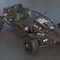 Open Frame Racing Car With Number 123 Single Seat And Black Sport Wheels
