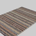 Square Rug Striped Pattern Brown Beige Blue Woven Texture Modern Design For Home Decor