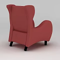 Tech Exhibition Hall Interior With Modern Red Armchair And Comfortable Seating Design 3d model