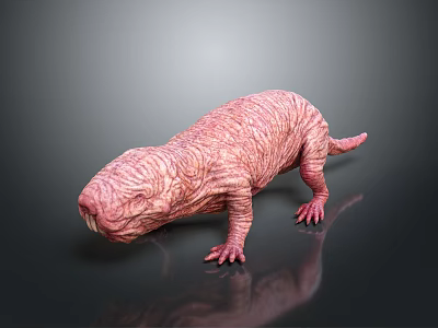 Pink Wrinkled Skin Fantasy Creature Character for Game and Film Design 3d model