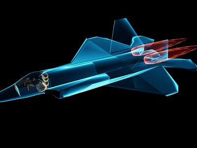 Dynamic Holographic Aircraft Future Aviation Technology Display Virtual Reality Aircraft AR Augmented Reality Aircraft Intelligent Holographic Aviation Exhibition 3d model