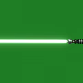 Futuristic Sci Fi Weapon Green Glowing Lightsaber With Metallic Hilt On Green Screen Background