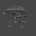 Game and Movie Character Sci Fi Alien Creature With Metallic Exoskeleton And Multiple Limbs 3d model