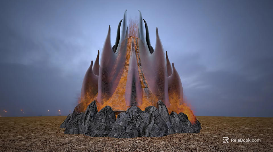 Road Safety Traffic Cone Facility With Orange Body And Black Base Structure 3d model 
