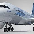 Airbus A220 Passenger Jet With White Fuselage Turbofan Engines And Landing Gear