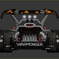 VORHONGER Off Road Race Car With Flame Design Large Tires Exposed Engine And Metal Frame