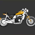 Vintage Yellow And Black Motorcycle With Chrome Accents Spoke Wheels And Leather Seat