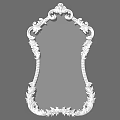 Ornate Mirror Featuring Intricate Carved Frame With Leaf And Floral Patterns 3d model
