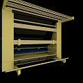 Industrial Workbench Equipment With Yellow Blue Frame Control Panel And Material Storage Rack