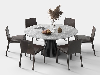 Dining table and chair 3d model