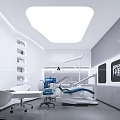 Modern Dental Clinic Interior With Dental Chair Display Screen And Medical Equipment