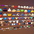 Diverse Fashion Clothing Accessories Collection With Hats Shirts And Various Apparel Items