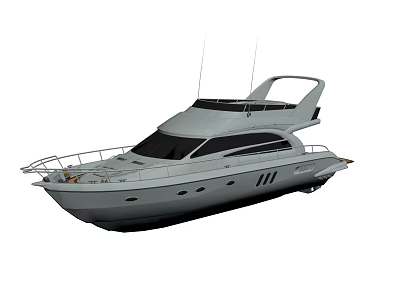 Modern Luxury Yacht Exterior Design With Sleek White Hull And Spacious Upper Deck 3d model