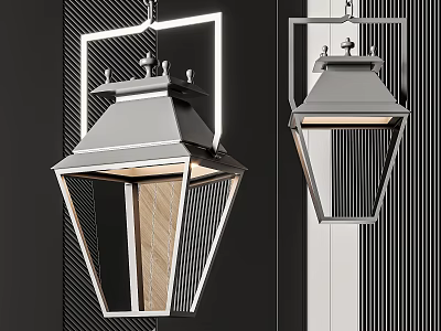 Modern Geometric Chandelier Featuring Metal Frame Striped Details And Warm Light 3d model