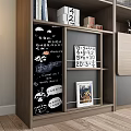 Modern Bookcase with Glass Doors Multiple Compartments Books Decorations Drawers Green Plant and Table Lamp
