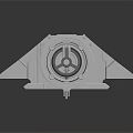 Detailed Silver Metallic Spacecraft Component With Central Structure And Textured Surface