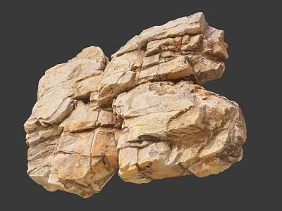Natural Stone Wood Decorative Piece With Rough Texture And Organic Design 3d model