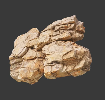 Natural Stone Wood Decorative Piece With Rough Texture And Organic Design 3d model