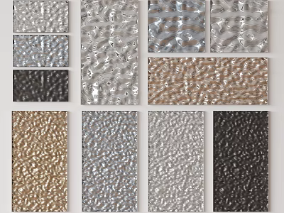 Various Textured Wall Panels In Different Colors 3d model