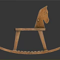 Handcrafted Wooden Rocking Horse With Classic Design And Smooth Edges For Childrens Play