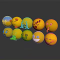 Modern expression package WeChat expression package cartoon expression 3d model
