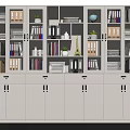 Modern Interior Bookcase With Multiple Compartments Books File Folders And Decorative Items