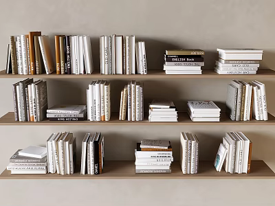 Books Book Ornaments Nordic Solid Wood Storage Rack 3d model