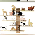 Wooden Children's Bed with Storage Drawers Bookshelf Toys Decor and Stool