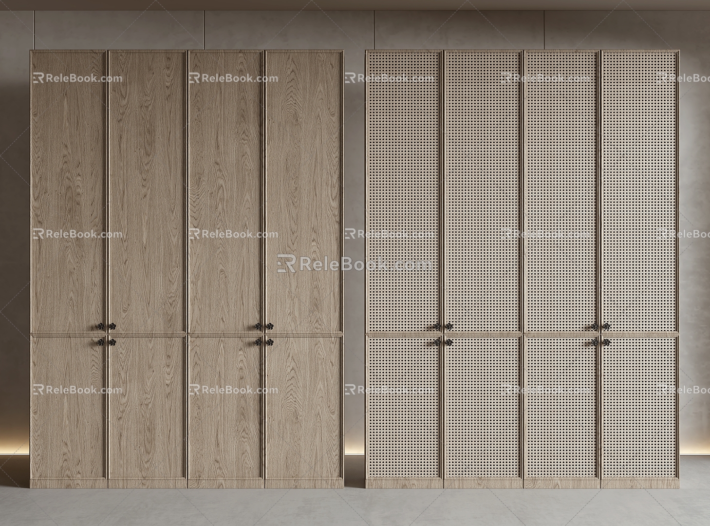 Solid wood wardrobe 3d model